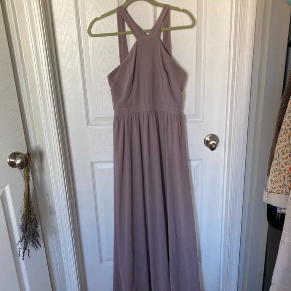 Never Worn Lulu's Air of Romance Bridesmaid Dress (taupe/light purple) - Picture 1 of 3